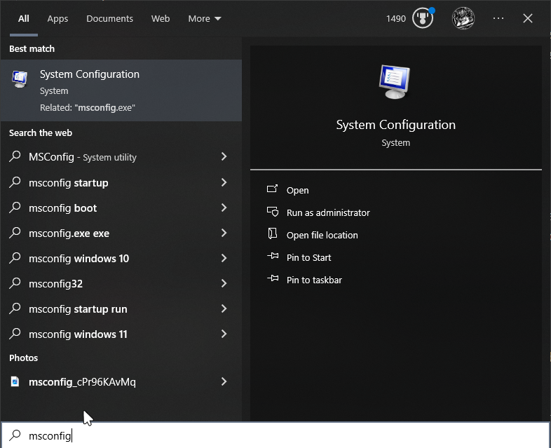 Msconfig aranıyor