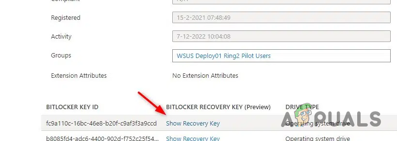 Azure Active Directory'deki BitLocker Kurtarma Anahtarı
