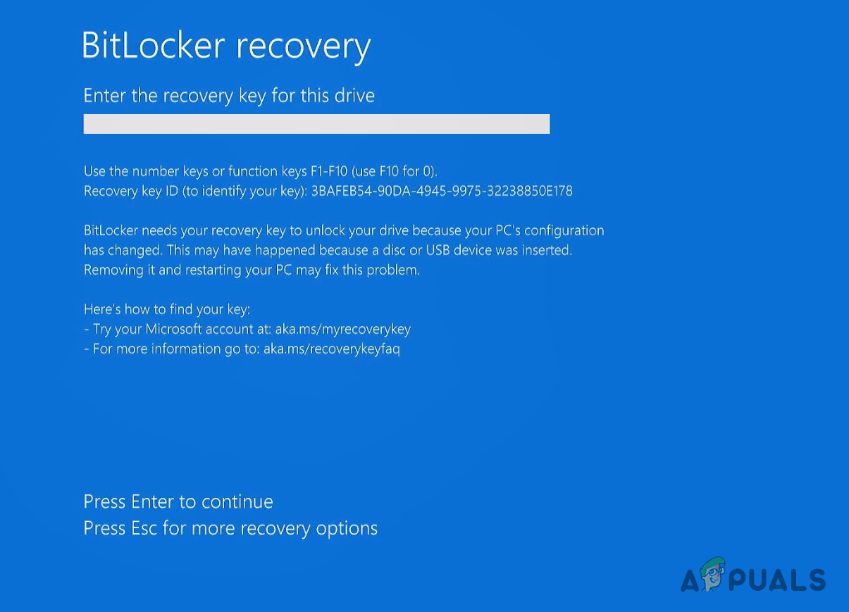 BitLocker Kurtarma Ekranı