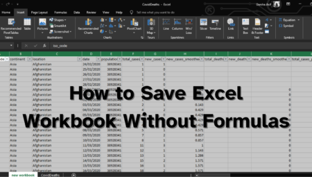 Formüller Olmadan Excel Çalışma Kitabı Nasıl Kaydedilir